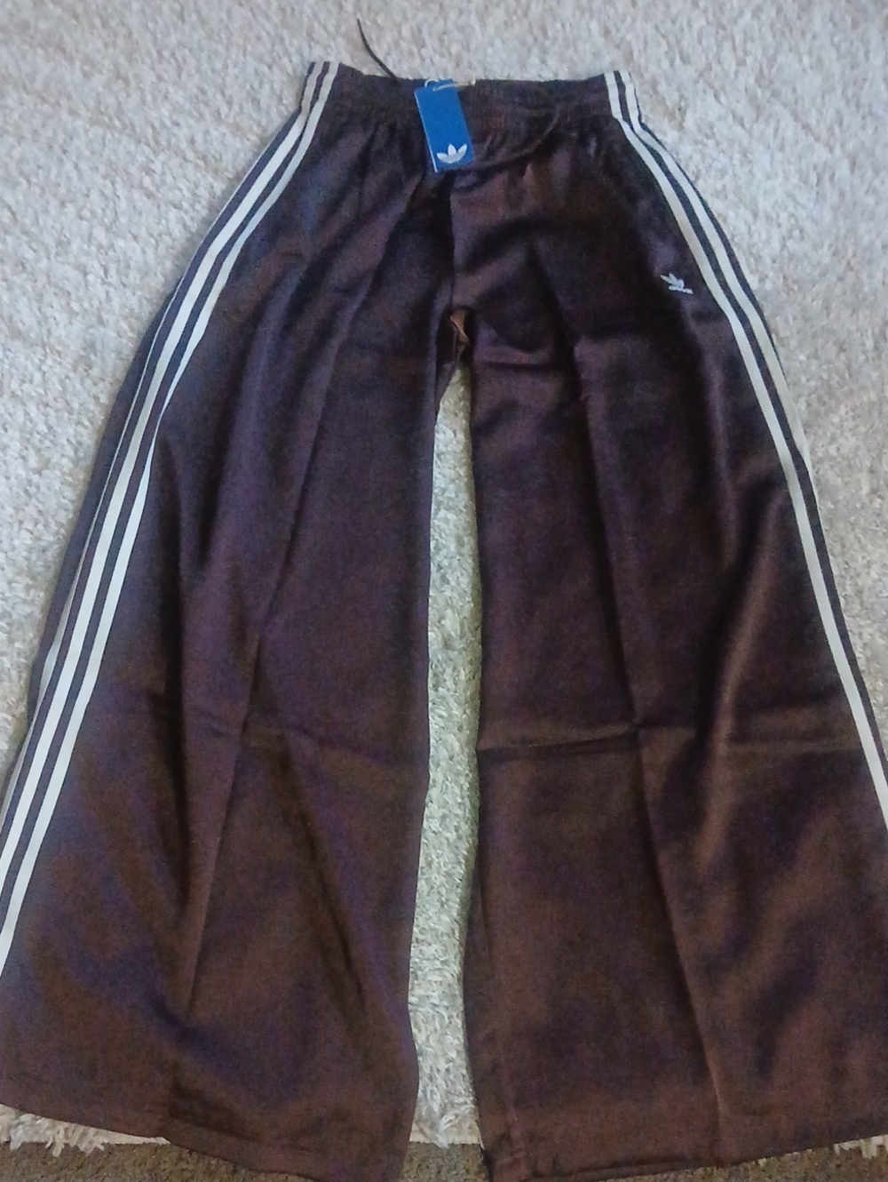 NWT ADIDAS SATIN WIDE LEG PANTS